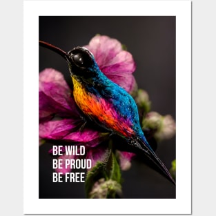 Be Wild. Be Proud. Be Free.- hummingbird art Posters and Art